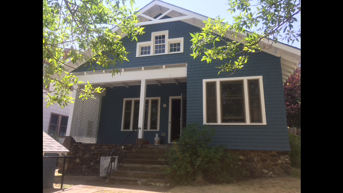 Before and after comparison of a full home painting project by New Age Painting in Helena, Montana